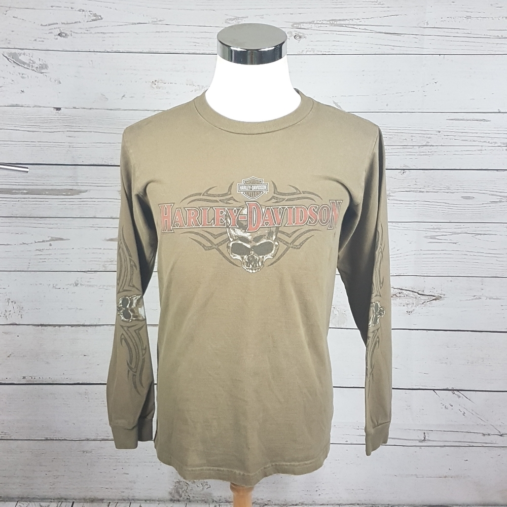 Harley Davidson Skull / Viking Long Sleeve T-shirt